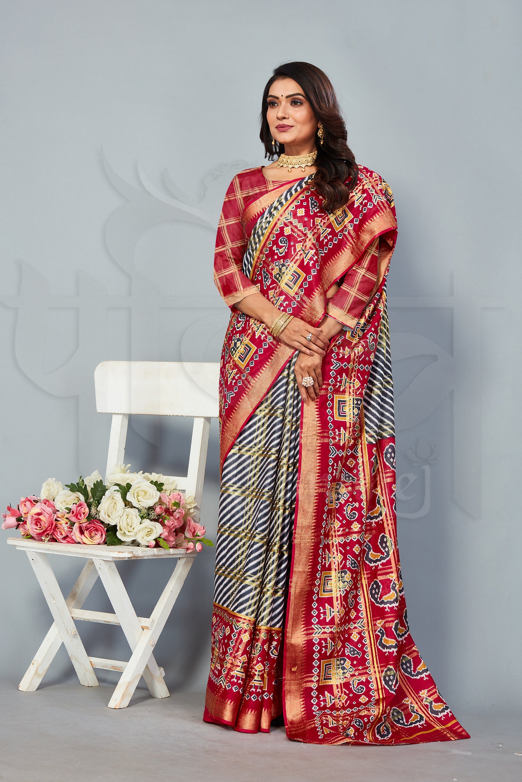 Black and Red Color Zari Weaving Cotton Saree  - Jevin Collection YF#21986 - YellowFashion.in